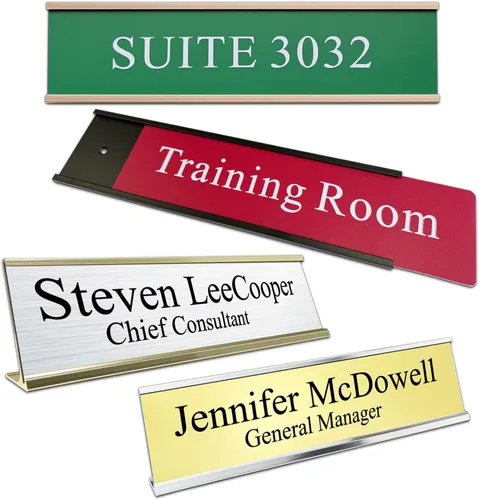 Miniatura 9 de Placa de identificación grabada para oficina, elegante y personalizada para letrero de puerta o pared, placa de nombre de puerta con adhesivo