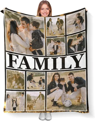 Miniatura 14 de Mantas personalizadas con fotos, mantas de cumpleaños personalizadas, regalos para adultos, niños, niñas, manta de collage de fotos personalizada