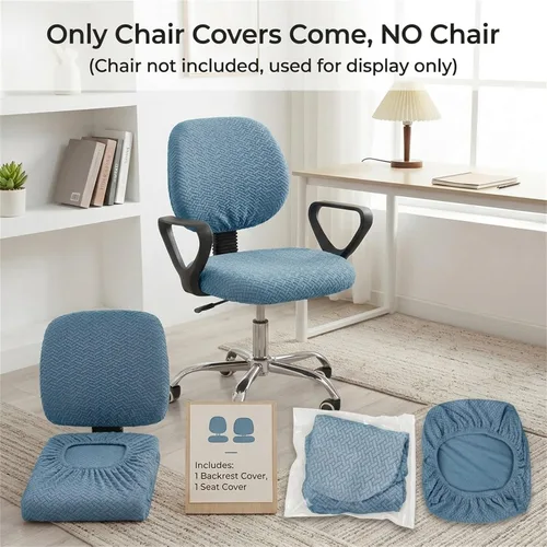 Miniatura 2 de MIFXIN - Fundas elásticas para silla de oficina de computadora, 2 piezas, tejidas, universales, protector de asiento para silla de computadora