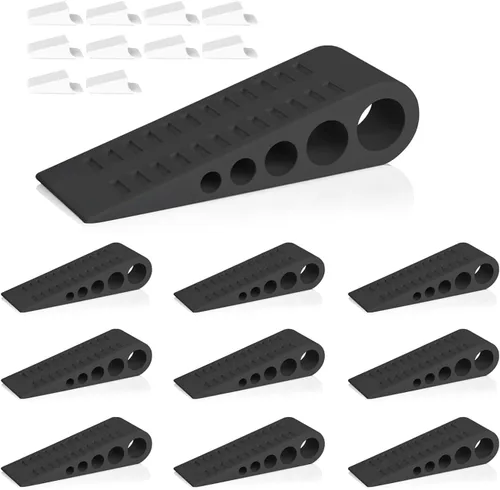 Miniatura 20 de HOMOTEK Paquete de 2 topes de puerta de goma con forma de cuña para puertas de puerta, protectores de pared para piso e parte inferior de la puerta