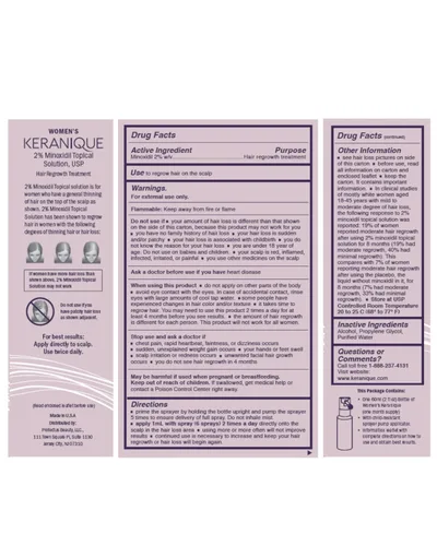 Miniatura 8 de Keranique Tratamiento para el crecimiento del cabello para mujeres, 2% de minoxidil para el crecimiento y engrosamiento del cabello, solución tópica