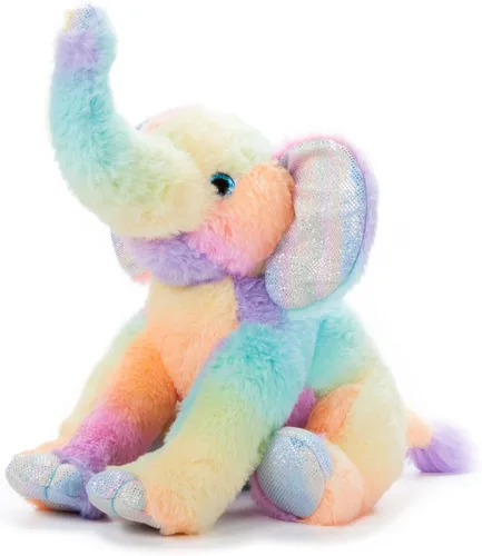 Miniatura 3 de The Petting Zoo Peluche de elefante, animales del zoológico Ombrez, juguete de peluche de elefante arcoíris de 12 pulgadas