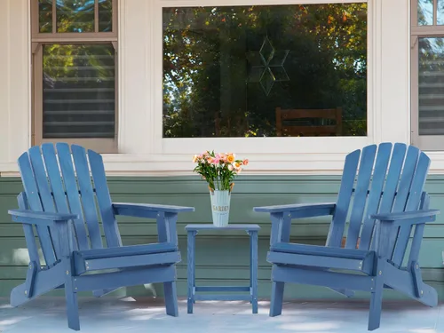 Miniatura 2 de SoliWood Silla Adirondack de madera para exteriores con respaldo y tabla de asiento premontados, silla de patio para jardín, patio trasero, césped