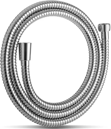 OFFO Manguera de ducha, manguera de acero inoxidable libre de arrugas de 48 pulgadas con electrochapado, manguera de ducha de mano con conector