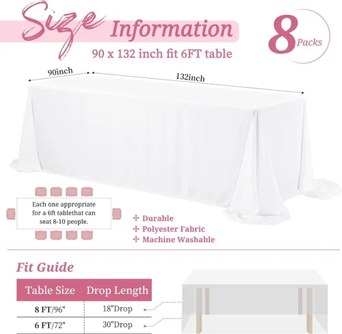 Miniatura 491 de Showgeous Paquete de 4 manteles redondos color rosa intenso de 120 pulgadas de poliéster para mesas redondas, manteles de tela decorativa lavable