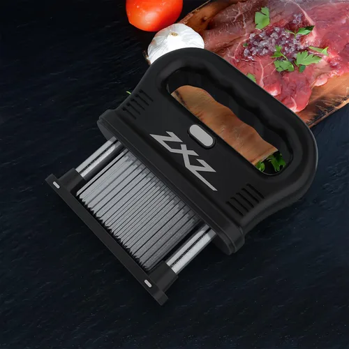 Miniatura 3 de ZXZ Mazo ablandador de carne de alta calidad, 48 cuchillas de acero inoxidable, ideal para carnes marinadas, carne de res, filetes, pollo, aves