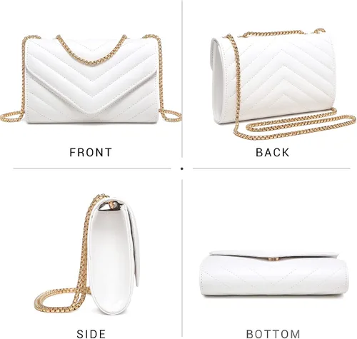 Miniatura 2 de Dasein Bolsos cruzados acolchados pequeños para mujer, elegante bolso de noche de diseñador, bolsos de mano y bolsos de mano con correa de hombro