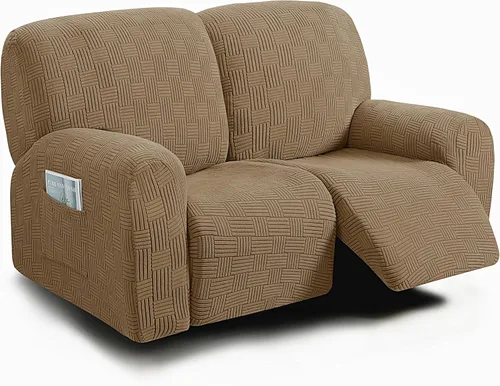 Miniatura 21 de ULTICOR - Juego de 8 fundas para sofá reclinable de jacquard, fundas para sofá reclinable elásticas para 3 cojines, gruesas, suaves, lavables Gris