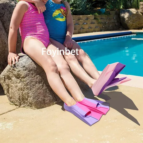 Miniatura 84 de Aletas de natación para niños, aletas cortas para niños y jóvenes, aletas de natación para entrenamiento de natación para niños, niñas, niños
