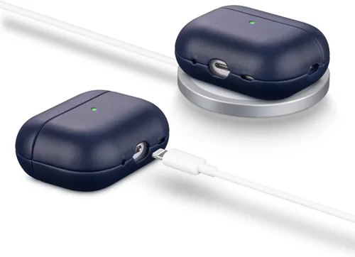 Miniatura 3 de Maogoam Funda de cuero para AirPods Pro 2 con botón, funda de piel auténtica de cera de aceite curtido vegetal para AirPods Pro 2ª