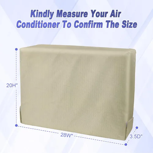 Miniatura 7 de Cubierta impermeable y aislada para aire acondicionado interior para unidad de AC de ventana, 28''An. x 20''Al. x 3.5''Diá. - Beige