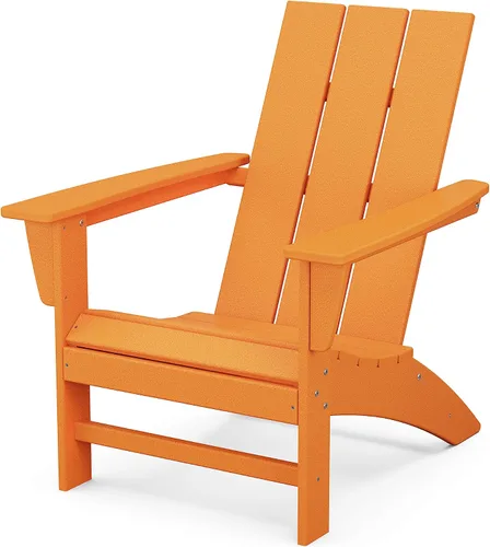 Silla moderna tipo Adirondack. Adirondack de Polywood, Aruba. Mandarina