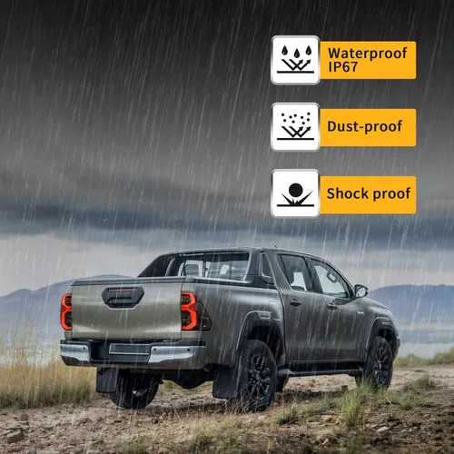 Miniatura 6 de VLAND Luces traseras LED compatibles con Toyota Hilux Revo 2015-2020 (NO para Tonka) camioneta pickup, conjunto de lámpara trasera con luz