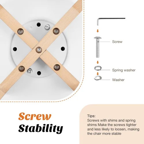 Miniatura 7 de OLIXIS Juego de 8 sillas de comedor, sillas modernas de mediados de siglo para cocina con patas de madera y cojín de cuero sintético PU para sala