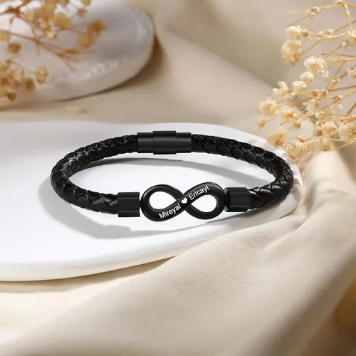 Miniatura 4 de Pulseras personalizadas con el infinito para parejas, pulseras a juego con nombre personalizado para parejas, regalo romántico para el día de San