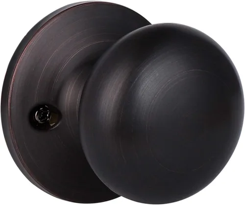 Miniatura 34 de KNOBWELL Paquete de 8 pomos de puerta de privacidad para baño y dormitorio, pomo de puerta negro mate con cerradura, cerradura de manija de puerta