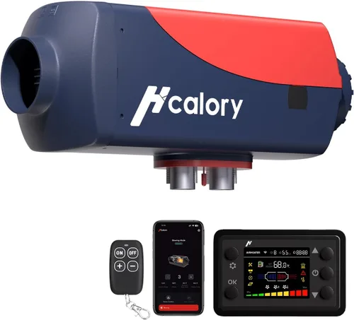 Calentador Diésel de 5KW, Calentador de Aire Diésel de Estacionamiento HBU1S de 10L Calentamiento Rápido 12/24V con Control de Aplicación Bluetooth,