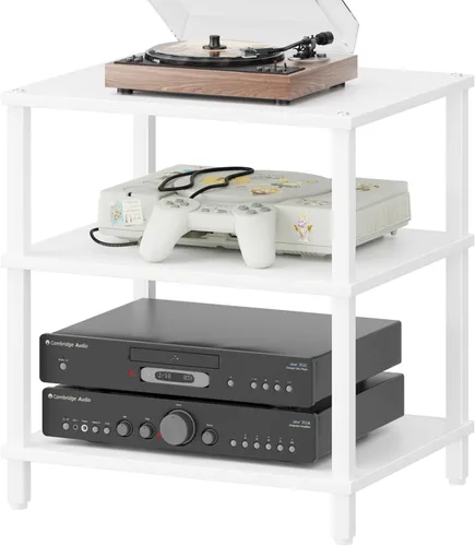 Miniatura 23 de Soporte para reproductor multimedia AV de 3 niveles, gabinete estéreo, gabinete estéreo moderno, estante de consola de juegos, soporte de TV