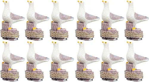 Juego de 12 figuras de resina en miniatura para decoración de paisaje, escultura pequeña, adorno de escritorio para oficina en casa, 1.57 x 0.62 x