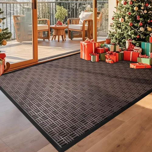 Miniatura 27 de Mibao Tapete para puerta delantera, resistente y duradero, tapete de bienvenida para interiores y exteriores, atrapador de suciedad, impermeable