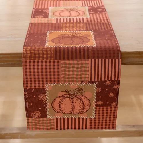 Miniatura 4 de Keketoarrange Camino de mesa de otoño de Acción de Gracias, vintage, hippie y punk, calabazas de tela de cosecha de otoño, centro de mesa