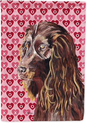 Miniatura 150 de Caroline's Treasures SS4484GF Bandera de jardín con diseño de bulldog inglés y corazones para el Día de San Valentín, bandera decorativa para patio