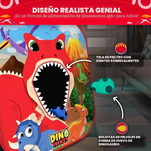 Miniatura 3 de SWOOC Games® - Dino Frenzy™ Juegos de Corn Hole 2 en 1 para niños Configuración en 5 segundos Juego de lanzamiento de bolsas de frijoles