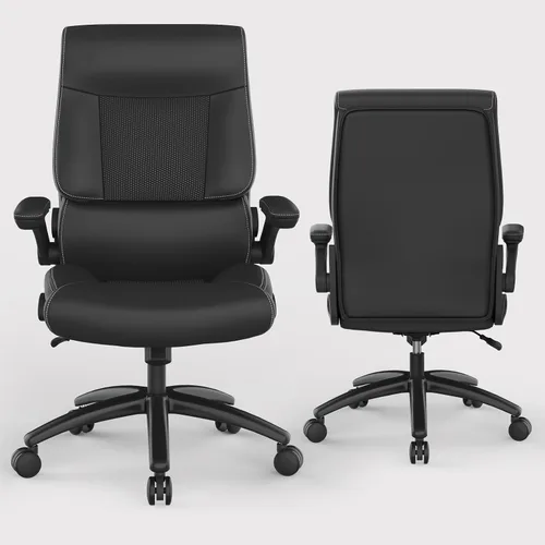 Miniatura 8 de Youhauchair Silla de oficina ergonómica grande y alta, silla de escritorio ejecutiva de piel sintética de 500 libras con soporte lumbar