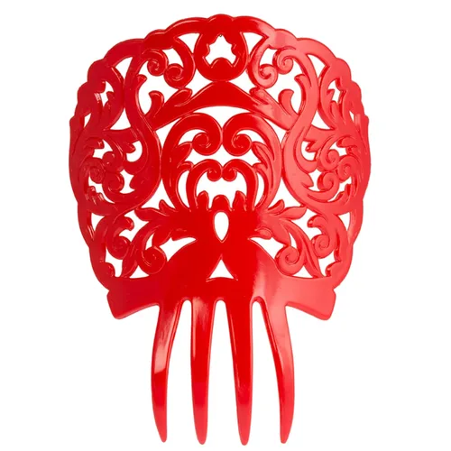 Miniatura 7 de Ole Ole Flamenco Peine para bailarines con diseño ornamental Español Horquillas para bailarines (rojo)