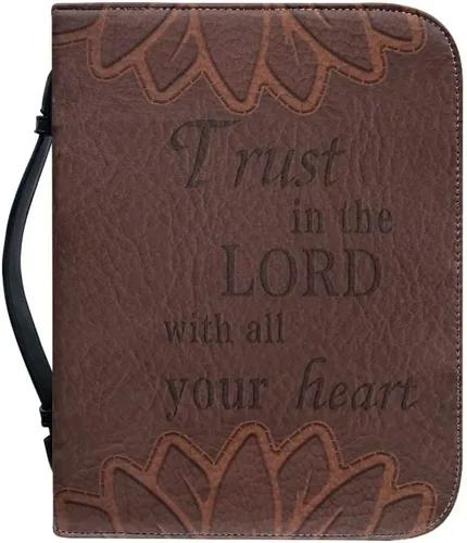 Miniatura 12 de Funda de cuero para la Biblia para hombres, funda de Biblia con patrón de bola roja, bolsa grande para la Biblia con asa bolsa de mano