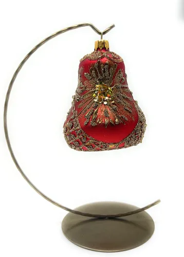 Miniatura 8 de Adorno de campana de Navidad de vidrio soplado de 4 pulgadas (estrella de fuego)