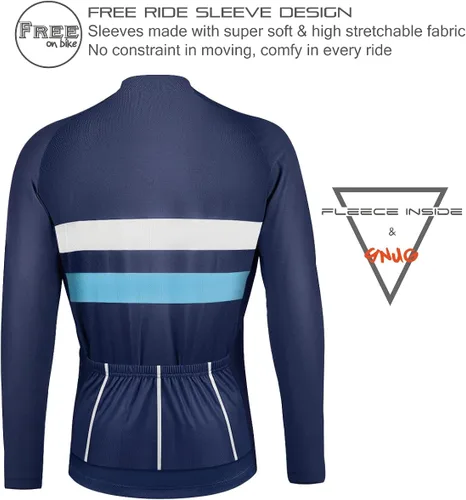 Miniatura 2 de CEROTIPOLARSnugFitCyclingBikeJerseysFleeced,FallWinterLongSleeveBicycleJackets