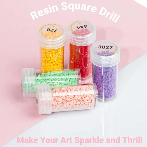 Miniatura 7 de Cuentas de Diamante Cuadradas de Resina 90000 piezas Con Contenedores de Almacenamiento para Kits de Pintura, 60 Colores de Brocas y Herramientas