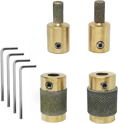 Brocas de amoladora de vidrio, 4 piezas, muela abrasiva de vidrieras de diamante, incluye cabezales de amoladora de vidrio de diamante de 3/4 1/4