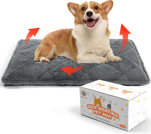Mora Pets Cama autocalentable para gatos - Cama térmica autocalentable para gatos, colchón térmico para mascotas grueso, 30 x 21 pulgadas, funda