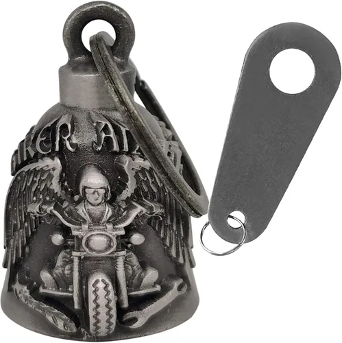 Miniatura 12 de Dream Apparel Campana de motocicleta Guardian Angel Drive Away Gremlin, campana de motociclista para hombres y mujeres, regalo de buena suerte Águila