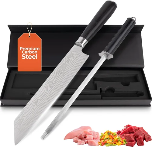 Miniatura 4 de Gidli Cuchillo de chef de 8 pulgadas con afilador de diamante, cuchillo de cocina afilado de acero inoxidable alemán para corte de precisión, mango