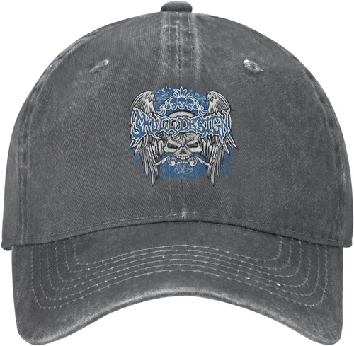 Miniatura 2 de Cowboy Hat Trendy Hats for Man and Women Djustable Four Season Outdoor Baseball Cap of Hell Skull with Angel Deep Heather