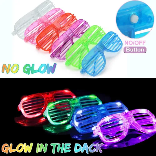 Miniatura 7 de iGeeKid Paquete de 50 lentes LED iluminados para fiesta, que brillan en la oscuridad, suministros para fiestas del 4 de julio, obturador, juguetes