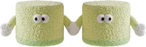 Miniatura 8 de Puf para niños, reposapiés otomano, cojín de espuma, asiento otomano tomado de la mano, pufs otomanos, muebles lindos, asientos flexibles para Verde