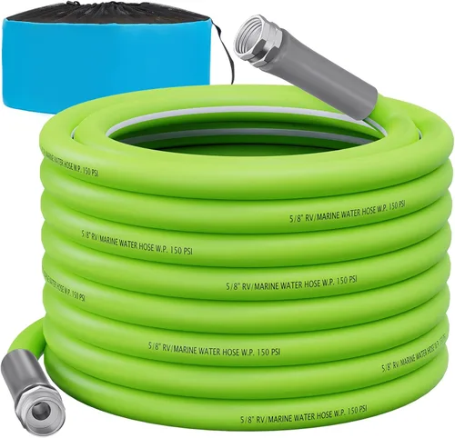 RVGUARD Manguera de agua para autocaravana de 50 pies, 5/8 pulgadas de diámetro interior, manguera de jardín sin plomo y sin fugas para RV,