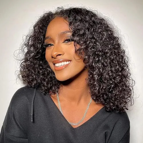 Miniatura 48 de Paquetes de cabello afro rizado y kinky, extensiones de cabello humano de 8 pulgadas, tejido rizado sin procesar, doble entretejido, virgen