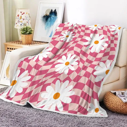 Miniatura 7 de Manta retro de los años 70 con diseño de hongos florales de mediados de siglo, manta de franela suave, ligera, regalos de felpa para mujeres