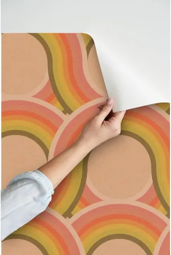 Miniatura 3 de Papel tapiz para despegar y pegar, papel tapiz retro texturizado vintage geométrico 70S 1960S personalizado extraíble Spoonflower