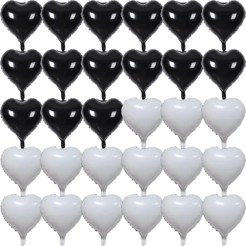 Miniatura 14 de 100 globos en forma de corazón de 5 pulgadas, globos de aluminio de Mylar de papel de aluminio para decoración de mujeres y niñas, día de San