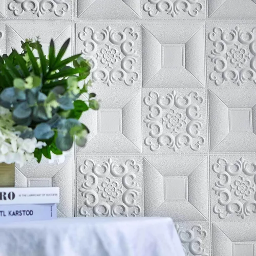 Efavormart - Paquete de 10 paneles de pared de 52 pies cuadrados con diseño francés 3D, papel tapiz de espuma para despegar y pegar para dormitorio