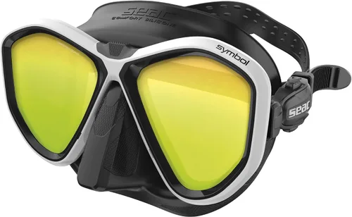 Miniatura 15 de Seac Símbolo, máscara de buceo hecha en Italia con dos lentes y hebilla 3D