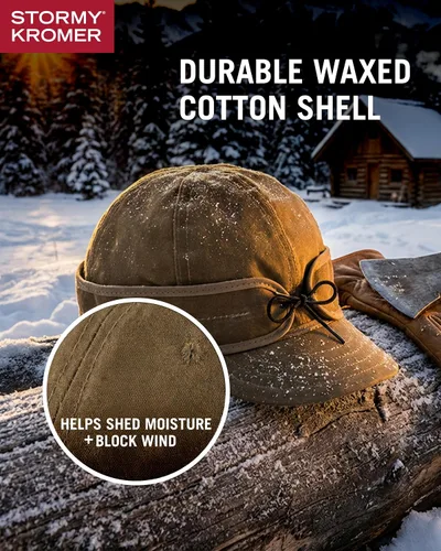 Miniatura 3 de Stormy Kromer Gorra de algodón encerado aislada, sombrero de otoño ligero con orejeras, resistente al agua, sombrero de 3 estaciones