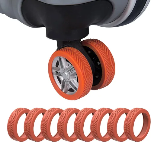 Miniatura 2 de Homimor Fundas para rueda de equipaje, 8 fundas de rueda de maleta, fundas protectoras de rueda de equipaje de silicona, fundas de rueda giratorias