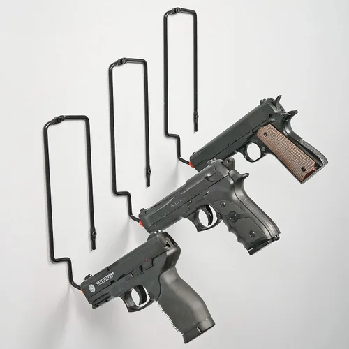 Miniatura 5 de BOOMSTICK Estante para pistola de 3 ranuras, acabado suave para pistola, ajuste universal para todas las pistolas, calibre de cuerpo ancho y magnum